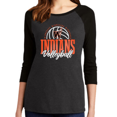 Winnebago Volleyball 2026 Logo 1 - Women's Perfect Tri ® 3/4 Sleeve Raglan Thumbnail