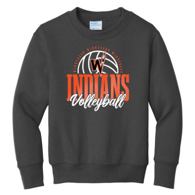 Winnebago Volleyball 2026 Logo 1 - Youth Core Fleece Crewneck Sweatshirt Thumbnail