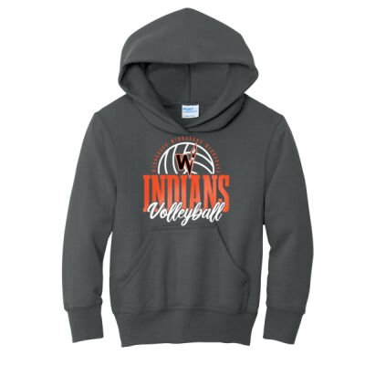 Winnebago Volleyball 2026 Logo 1 - Youth Core Fleece Pullover Hooded Sweatshirt Thumbnail