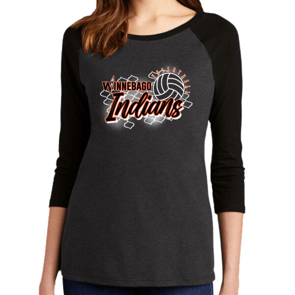 Winnebago Volleyball 2026 Logo 2 - Women's Perfect Tri ® 3/4 Sleeve Raglan Thumbnail
