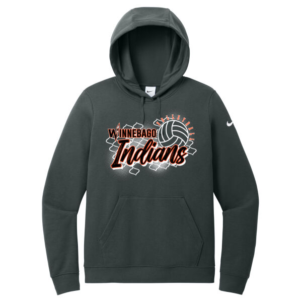 Winnebago Volleyball 2026 Logo 2 - Women's Club Fleece Sleeve Swoosh Pullover Hoodie Thumbnail