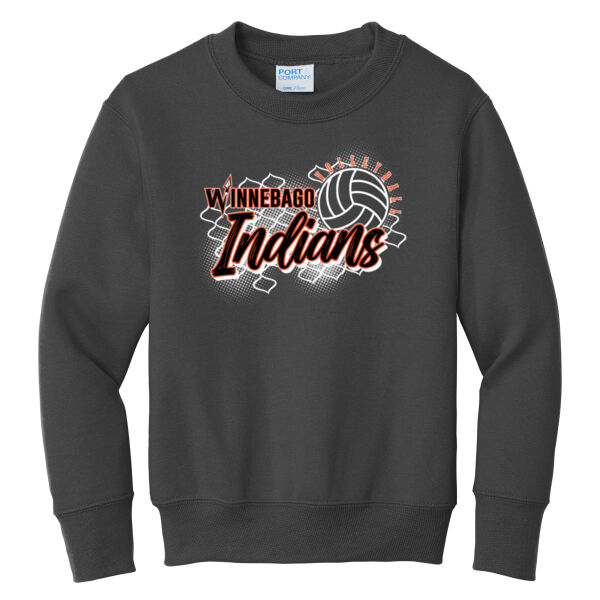 Winnebago Volleyball 2026 Logo 2 - Youth Core Fleece Crewneck Sweatshirt Thumbnail