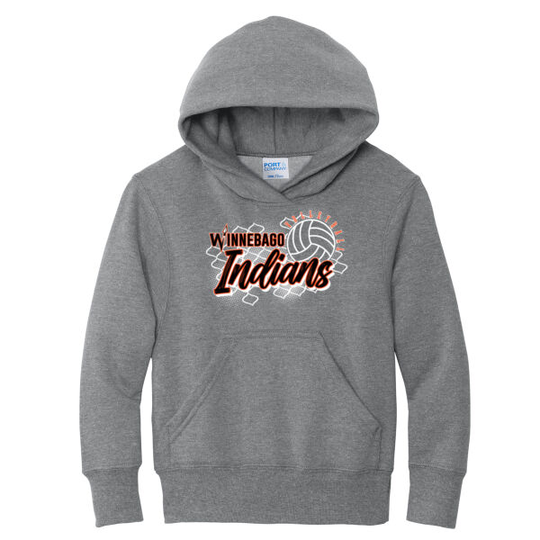 Winnebago Volleyball 2026 Logo 2 - Youth Core Fleece Pullover Hooded Sweatshirt Thumbnail